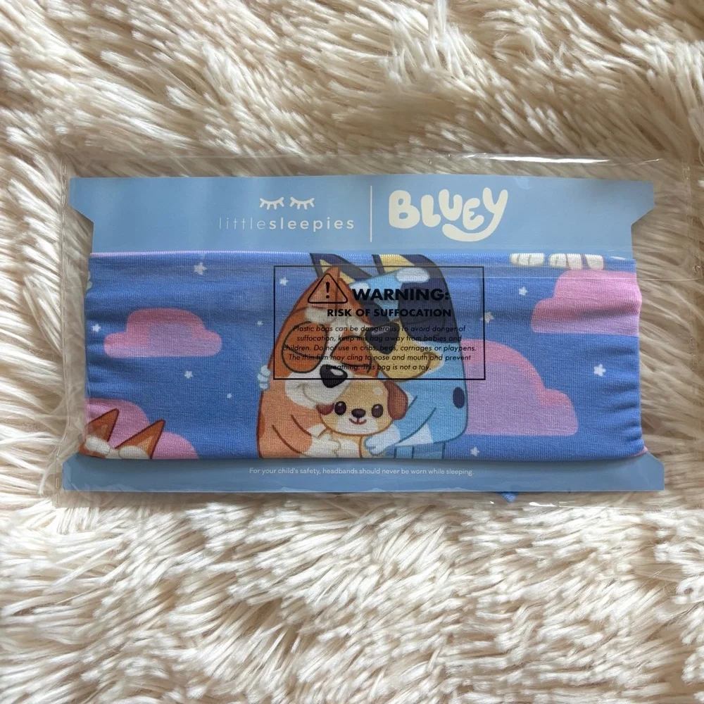 Little Sleepies Pink Bluey Sleepytime Luxe Bow Headband NWT